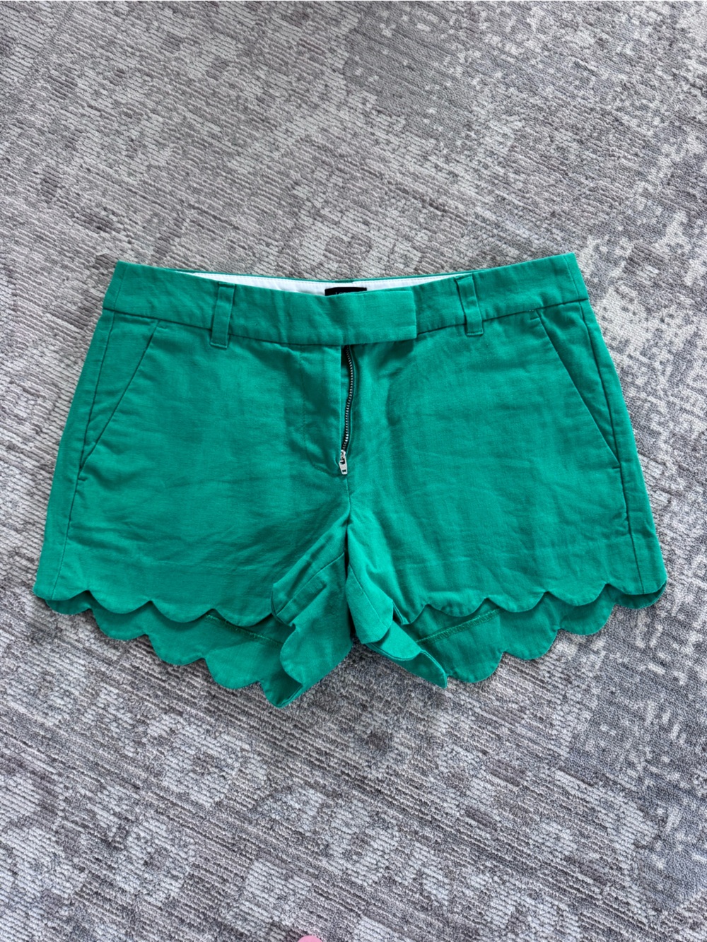 J. Crew Scalloped Emerald Shorts